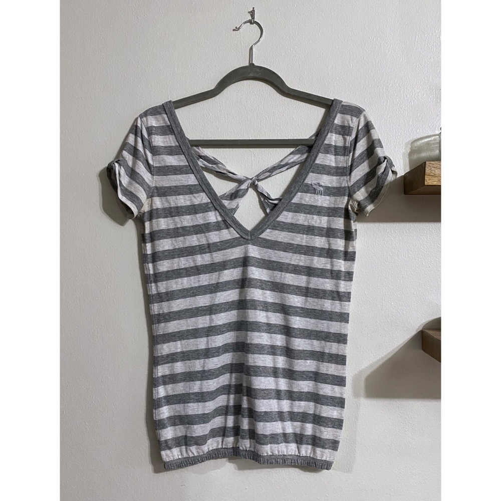 Abercrombie & Fitch Striped Cutout Tee